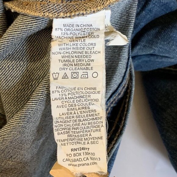 PrAna Women's Dree Blue Jean Denim Button Front Trucker Jacket Size S - Picture 8 of 11